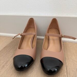 Naturalizer Lovable Tan and Black Mary Jane Heels size 9.5